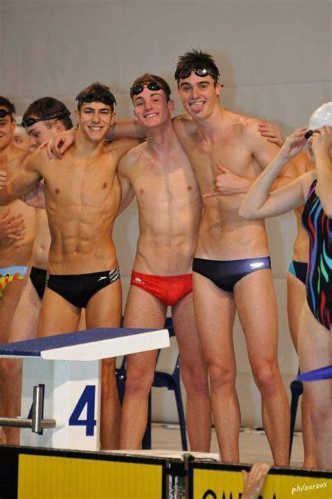 Photo Sporty Goods Guys In Speedos Swimmer Outdoor Men