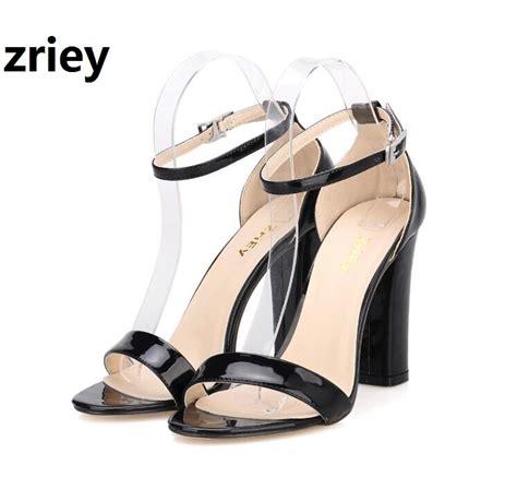 Zriey Ankle Strap Sandalias Pumps Summer Shoes Woman Chunky High Heels Women Sandals Candy Bride