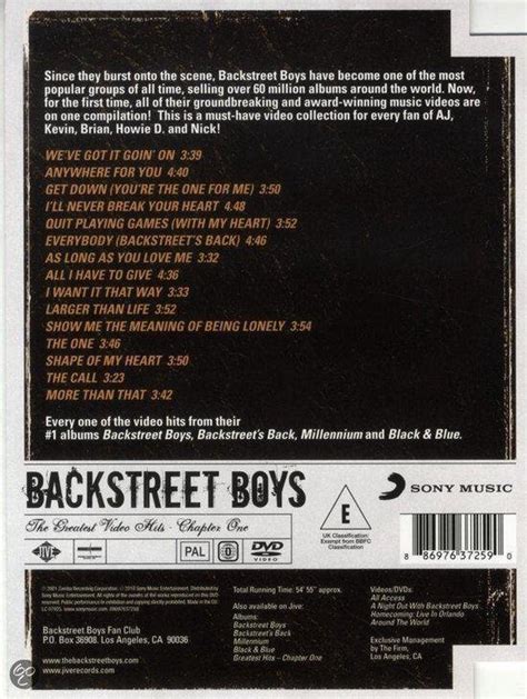 Backstreet Boys The Greatest Video Hits Chapter 1 Backstreet Boys