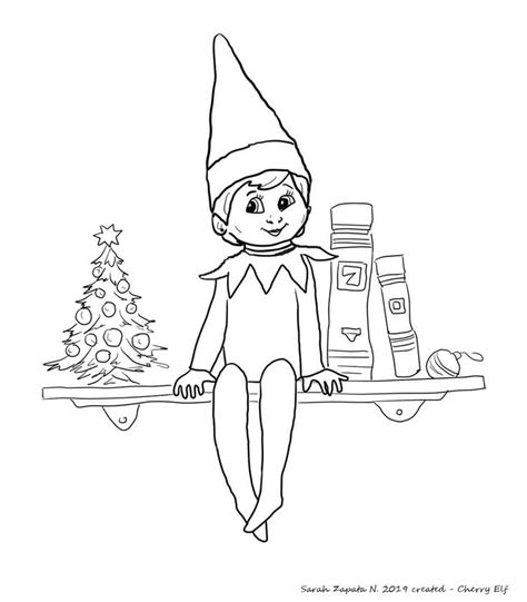 Elf On The Shelf Printable Christmas Coloring Pages Christmas