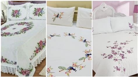 Hand Embroidery Hand Embroidery Bedsheet Designs Very Impressive And Gorgeous Embroidered Bed