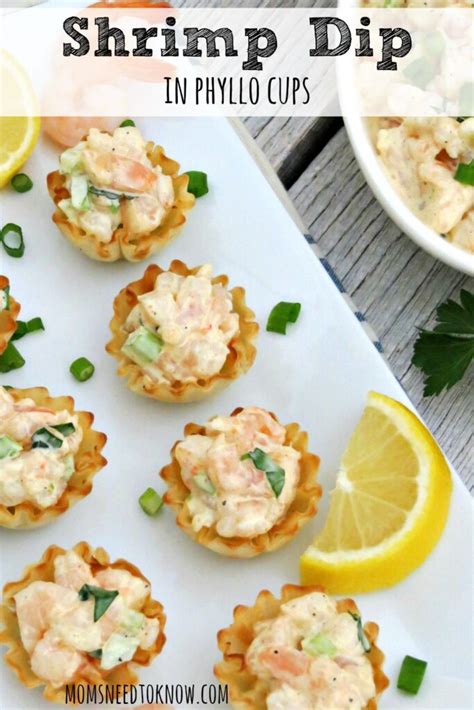 If fresh shrimp are to be served, devein and wash shrimp. Cold Shrimp Dip in Phyllo Cups | Moms Need To Know