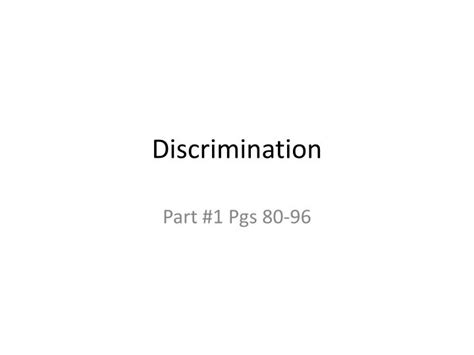 Ppt Discrimination Powerpoint Presentation Free Download Id6830000