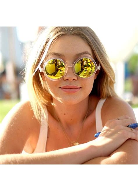 Gigi Hadid Style Round Color Mirror Celebrity Sunglasses Gigi Hadid Style Hadid Style