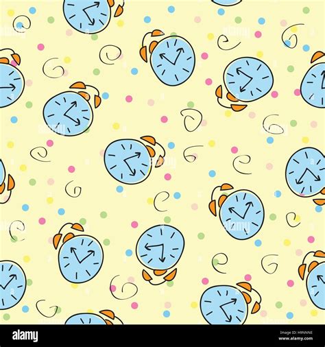 Seamless Pattern With The Color Clock Vector Stock Vector Image And Art