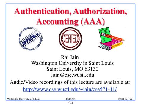 Ppt Authentication Authorization Accounting Aaa Powerpoint