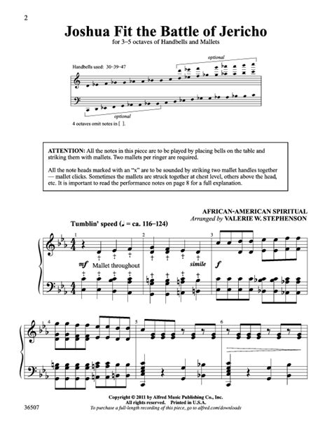 Joshua Fit The Battle Of Jericho Sheet Music By Valerie Stephenson Sku