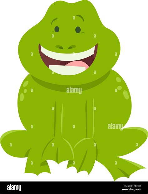 Cartoon Illustration Of Funny Frog Animal Character Stock Vector Image
