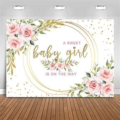 Mocsicka Floral Sweet Baby Girl Backdrop Its A Girl Baby Shower