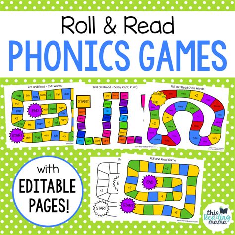 Phonics play,phonics interactive games,play these phonics games online,a range of interactive phonics games,phonics games,by level,preschool recognise letters abc and phonics words. Roll and Read Phonics Games - This Reading Mama