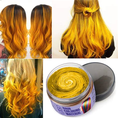 Ezgo Hair Wax Temporary Hair Coloring Styling Cream Mud Dye Yellow