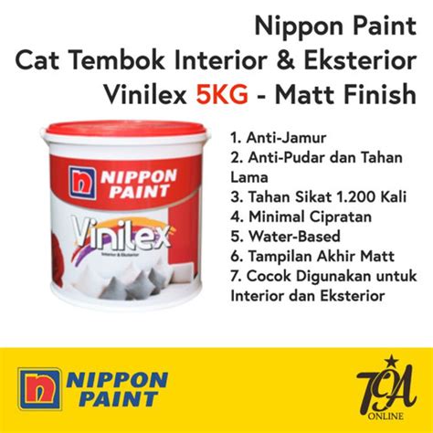 Jual Cat Tembok Vinilex Nippon Paint Kode Brilliant White Kg Kota Medan Tja Online