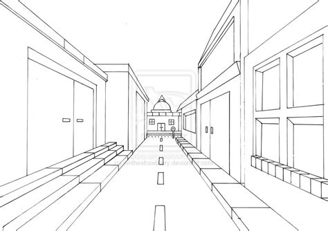 One Point Perspective City Drawing At Getdrawings Free