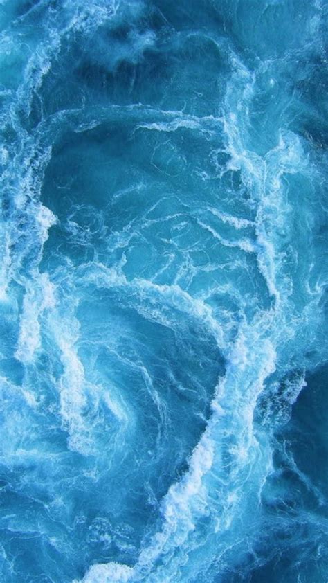 Swirling Blue Ocean Waves Iphone 6 Hd Wallpaper Hd Free
