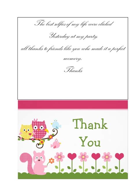 Thank You Card Template Free Printable