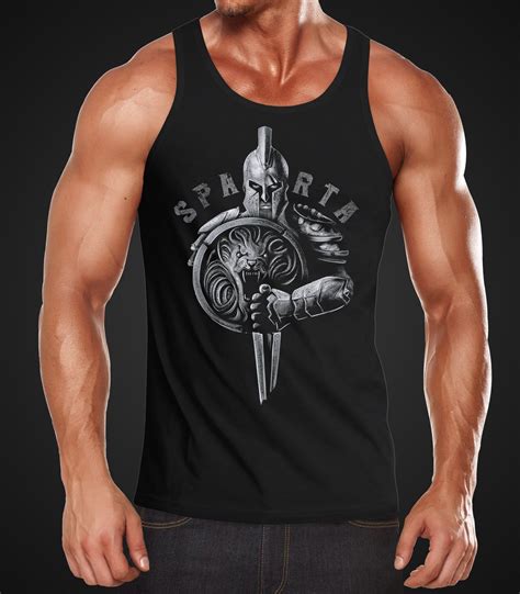 Die sparatner helme sind ein import des phönizischen händlers. Herren Tank-Top Aufdruck Sparta Spartaner-helm Krieger ...
