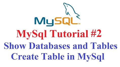 Mysql Tutorial 2 Show Databases And Tables Create Tables Describe