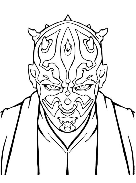 Face of Darth Maul Coloring Page - Free Printable Coloring Pages for Kids