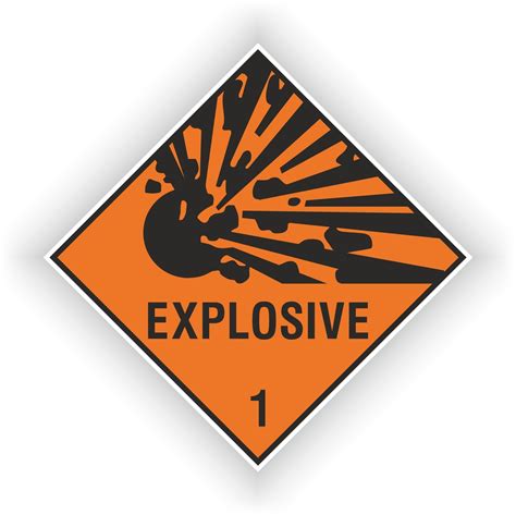 Orange Warning Explosive Danger Vinyl Sticker Ag Design