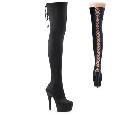 Lace Up Thigh High Heel Boots Spicy Lingerie