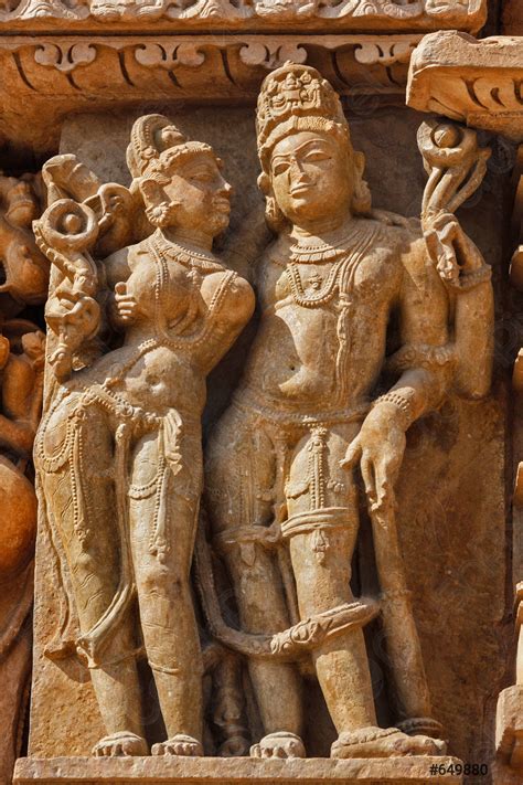 Famous Sculptures Of Khajuraho Temples India Stock Photo 649880