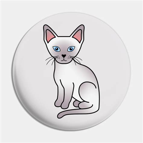 Lilac Point Siamese Cat Cute Cartoon Illustration