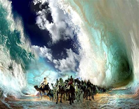 The Parting Of The Red Sea Biblical Art Bible Art Bible Pictures