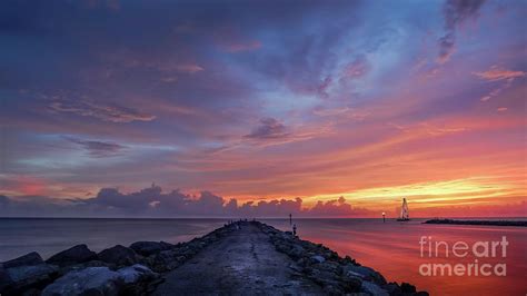 Sunset At South Jetty Venice Florida Photograph By Liesl Walsh Pixels
