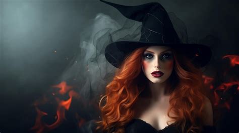 Premium Ai Image Hallowe En Sexy Witch With Pointed Hat And Long