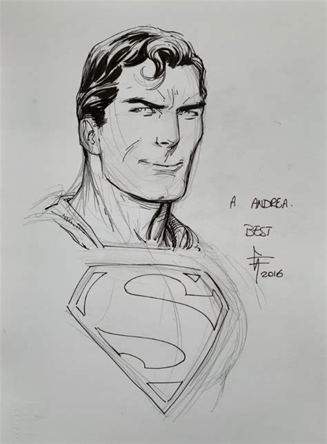 Superman By Gary Frank In Andrea Codebues Sketch Comic Art Gallery Room