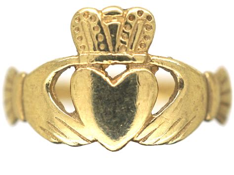 Irish 9ct Gold Claddagh Ring 366o The Antique Jewellery Company
