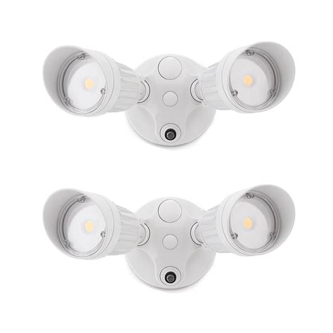 Leonlite 2 Pack 20w150w Equiv Dual Head Dusk To Dawn Led Outdoor