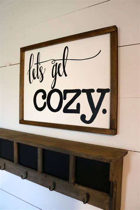 Lets Get Cozy Sign Living Room Wall Decor Living Room