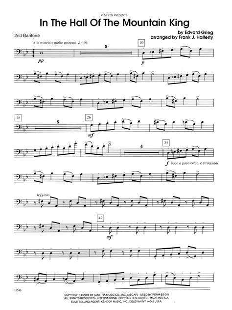 In the hall of the mountain king is heard in peer gynt suite no. In the Hall of the Mountain King - 2nd Baritone B.C. | Sheet Music Direct