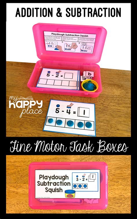 Addition And Subtraction Fine Motor Skills Task Boxes Addition And