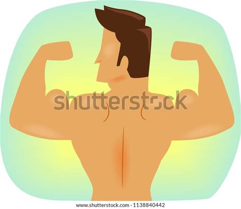 Illustration Man Flexing His Biceps His Stock Vector Royalty Free Shutterstock