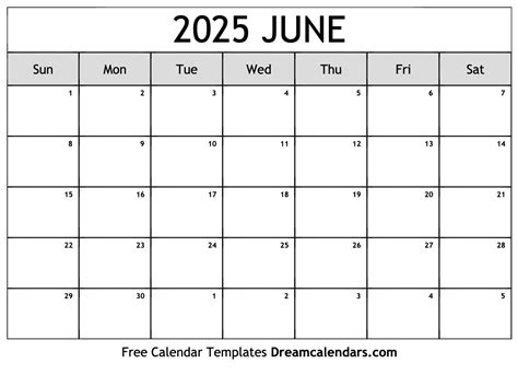 Calendar For June Of 2025
