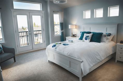 In this bedroom design the bed itself takes the center stage. 30 Elegant Master Bedrooms with French Doors - PinZones