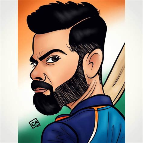 Virat Kohli Indian Cricketer Caricature By Chetan Stoned Santa