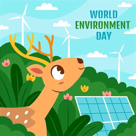 Dibujado a mano ilustración del día mundial del medio ambiente Vector