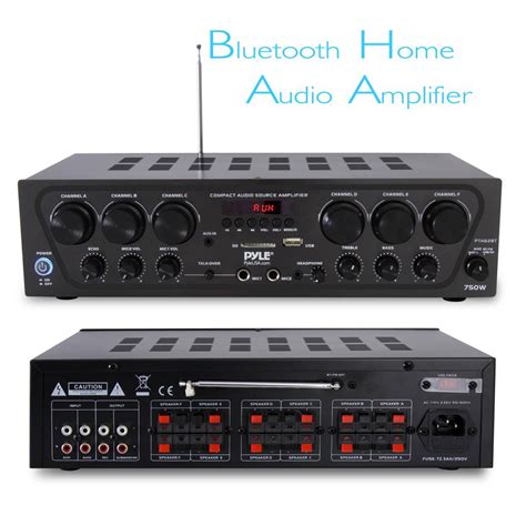 Pyle Pta62bt Bluetooth Home Audio 750 Watt 6 Channel