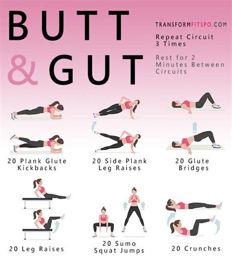 Abs Fitness Butt And Gut Workout For Women Fitness Exercises And