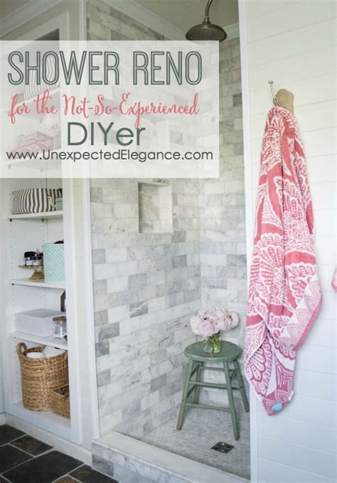 Do not put down any plastic because this can trap mark this with a sharpie or chalk and using a level, transfer the mark across the shower stall. DIY Shower Renovation {Using an AMAZING System} | Shower ...