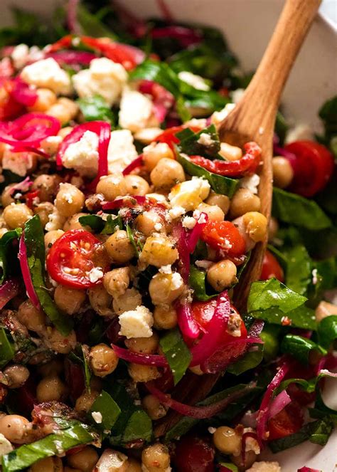 Greek Marinated Chickpea Salad Recipetin Eats