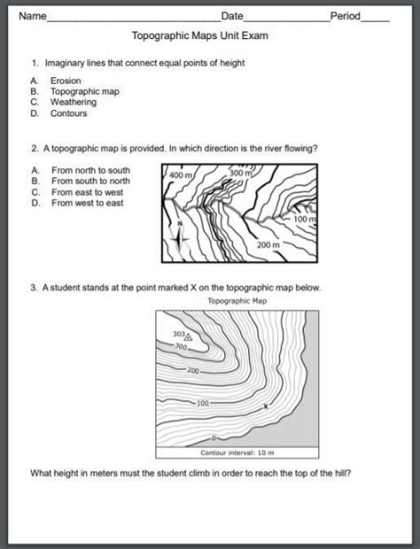 With the rotate tool selected. Topographic Map Worksheet 3 Answer Key - kidsworksheetfun
