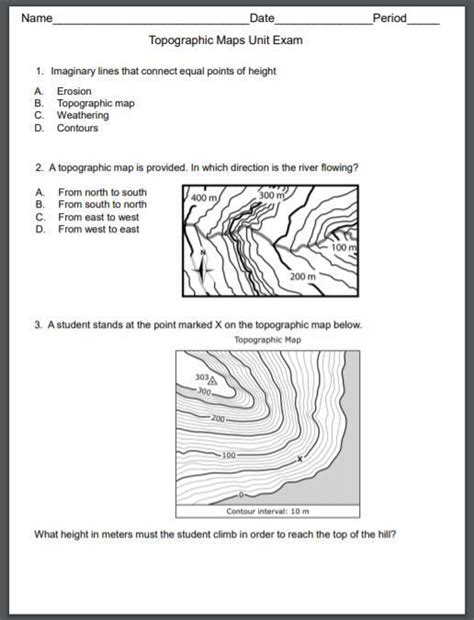 If a topographic map has a contour interval of 10 m and. Topographic Map Worksheet 3 Answer Key - kidsworksheetfun
