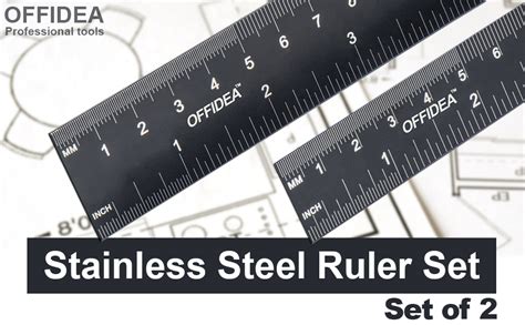 Offidea Steel Ruler 12 Inch And Steel Ruler 6 Inch Set