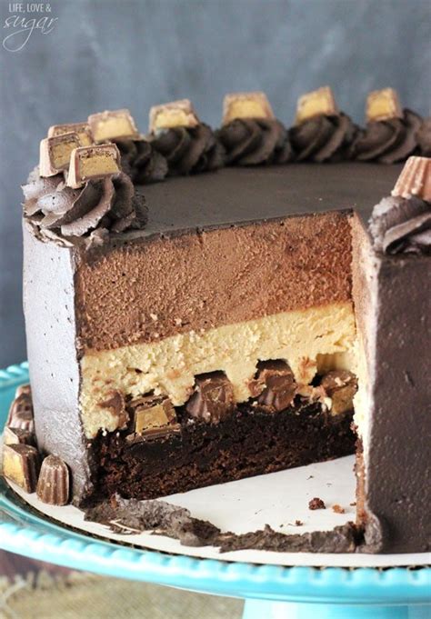 · this light and fluffy chocolate buttercream frosting is a simple and classic frosting for cakes and cupcakes and filling for cookies. Peanut Butter Chocolate Mousse Cake - Life Love and Sugar