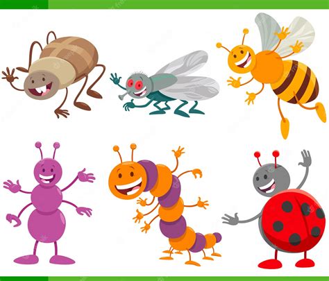 Premium Vector Funny Cartoon Insects Animal Characters Set