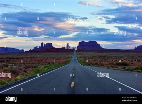 Monument Valley Arizona Utah Desert Landscape With Vanishing